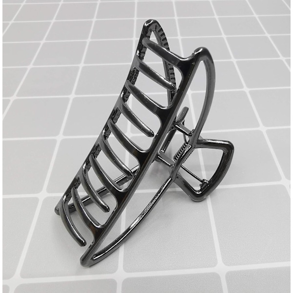 Hårklämmor, Metall Hårklämma Barrette Klämma Käke för Kvinnor (2, Svart + Silver)