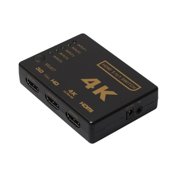 3D 5-porttinen HDMI 4K -kytkin Kaukosäädin iR Hub Splitter Valitsin HDTV 1080p:lle TZZ61222667_1904