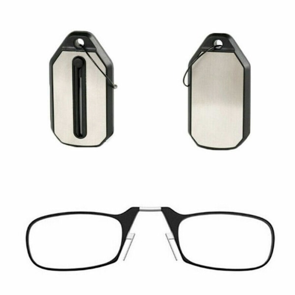 Mini Nenäklipsikiinnitteiset Kannettavat Kehyksettömät Lukulasit Rimless 100 100