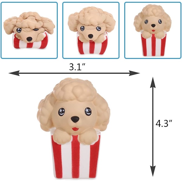 Squishies popcorn hund Kläm Långsamt Stigande Leksaker Stresslindring Anim