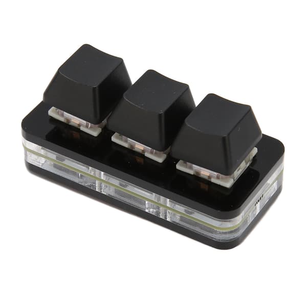 USB 3 Key Mini Keypad RGB LED Baggrundsbelysning Understøtter Hot Swap OSU HID Makro Programmering Tastatur til Windows til OS X til Linux Sort{yh}