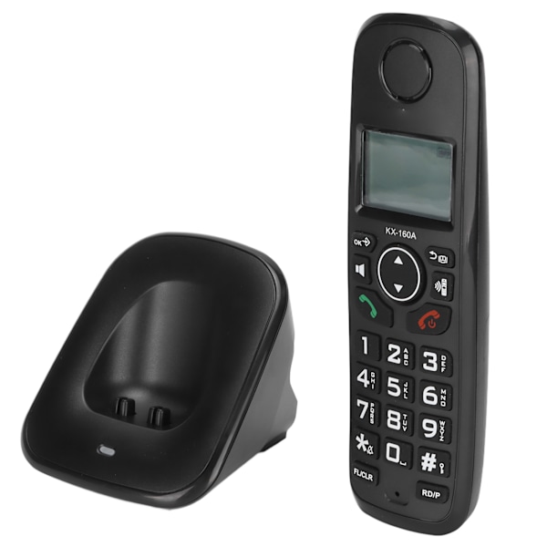 Trådløs telefon håndsett Trådløs telefon med anrops-ID Gratis samtaler One Touch Dial LCD-skjerm EU-plugg 100‑240V