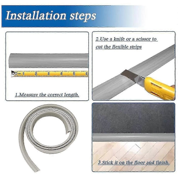 2 metrin reunus-PVC-maton reunus-kumilattian siirtymälistat-itseliimautuva lista T Beige