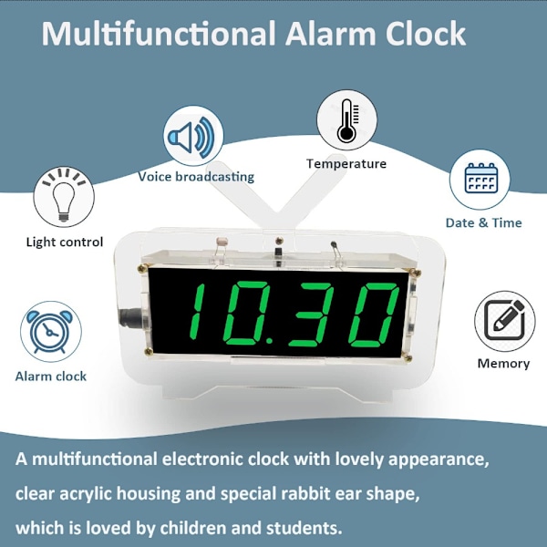 Elektronisk stemmeklokke DIY-sett Elektronisk alarm