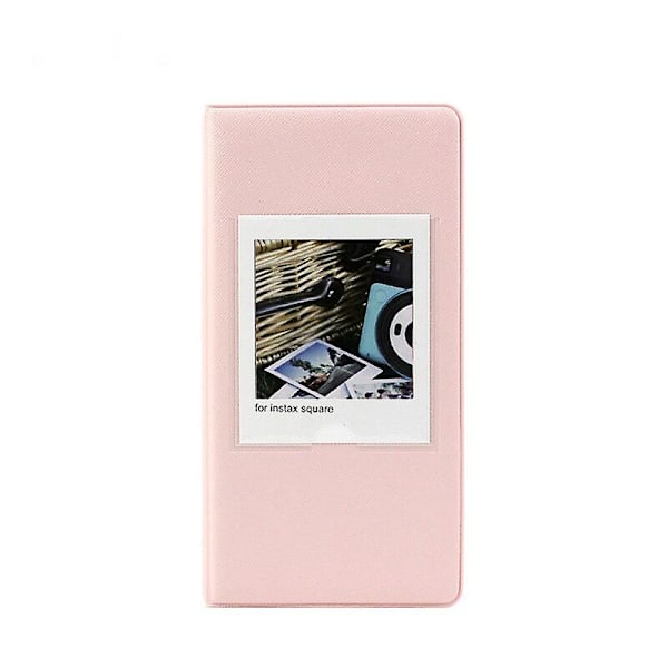 80 Fack Retro PU Fotoalbum Passar Instax Square Film För Fujifilm SQ1 SQ6 SQ20 SQ10 SP3 Kameratillbehör【HY】 64 pockets pink
