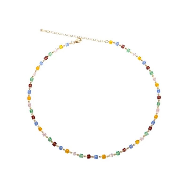 Färg kristall halsband för kvinnors high-end förnuftiga charm nyckelben kedja tillbehör minimalt halsband