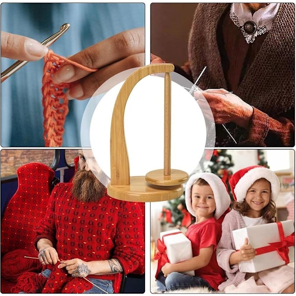 Garnhållare Bokträ Garn Spinner Trä Spinner