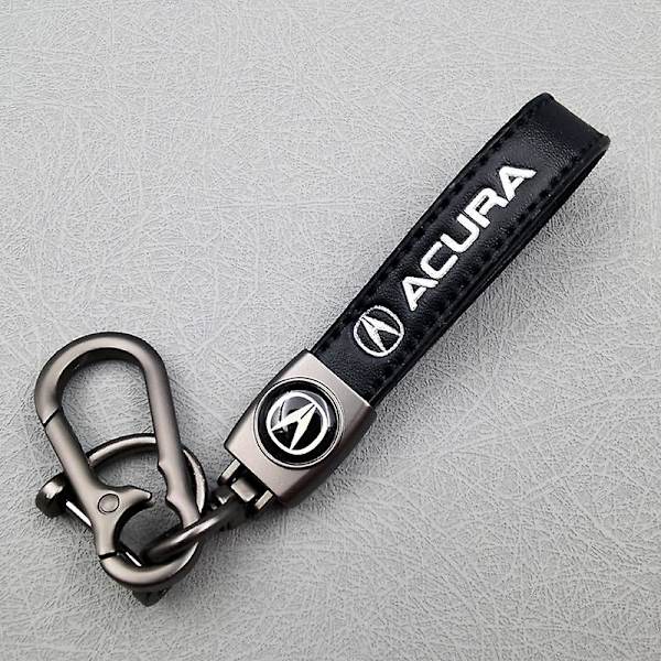 Bil Læder Cykel Nøglering Metal Finish | Kraftig Nøglering | Nøglering Og Krog Montering Gun Farve Hardware Gun Color Hardware Acura