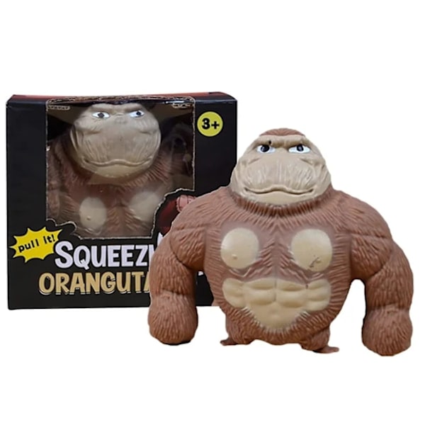 Strækbare Abe Legetøj, Stresslindrende Sensorisk King Kong Legetøjsfigurer, Stresslindrende Gorilla Legetøj Gave til Børn og Voksne Brun Brown