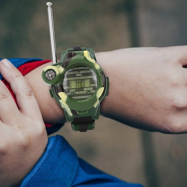 2 kpl 7 in 1 Lasten ulkoilma-puhelin Lasten digitaalinen puhelin Kello 30m Walkie Talkie