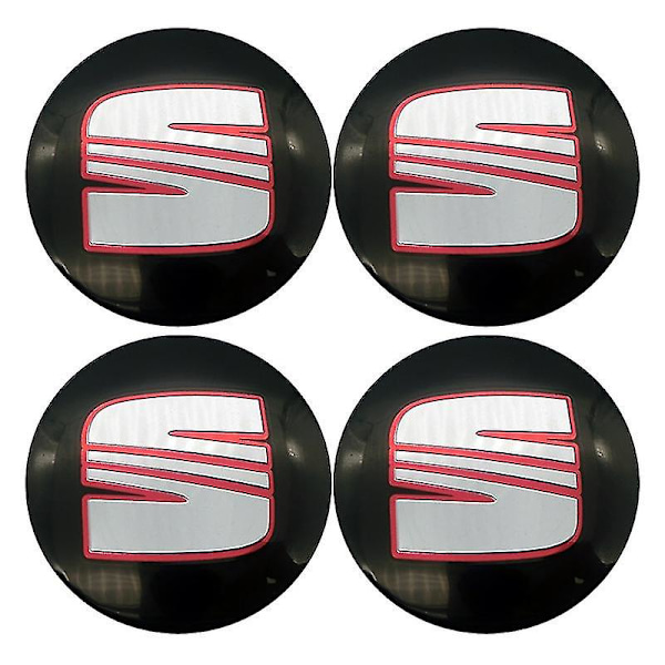 4kpl 56mm 60mm Auton Pyörän Keskikupin Vanteen Suojus Logotarrat Lisätarvikkeet Seat Ibiza 6j 6l Fr Ateca Altea Xl Leon 2 Leon, 56mm Musta Punainen