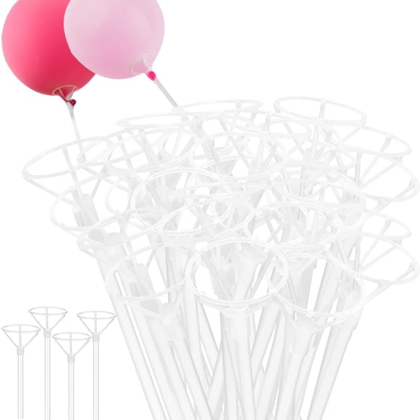 50 stycken klara ballongpinnar 15,7 tum lång återanvändbar ballonghållare med koppar för Bobo stora ballonger födelsedags- och bröllopsdagspresent