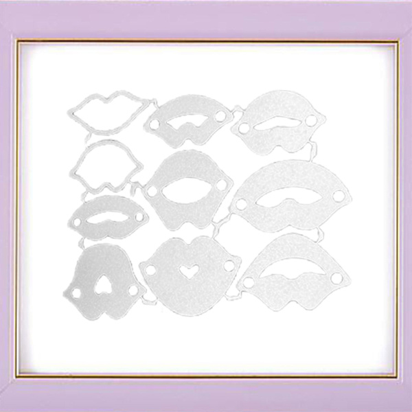 Rød leppe metall skjærende dør Scrapbooking Stencil Die Cuts Kort Embossing Diy Fotoalbum Mal