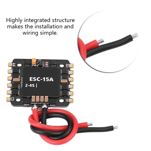 15A 4 i 1 Mini Elektronisk Cruise Control ESC RC Tilbehør for FPV Drone.