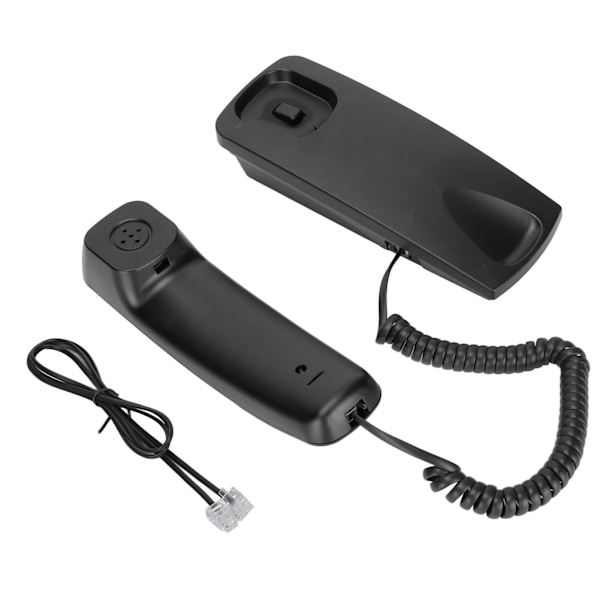 KXT777CID Veggtelefon med ledning, kalender, LCD-skjerm, hurtigvalg, fasttelefon for hotell, hjemmekontor (svart)