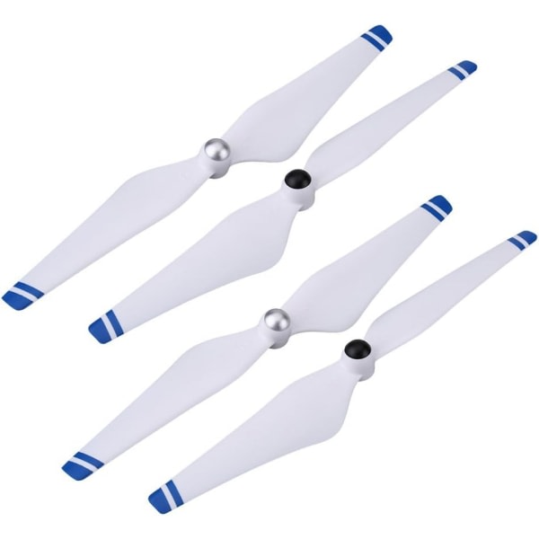 2 par RC Drone propellrar blad, CW CCW självlåsande propellrar blad Quick Relaese propellrar tillbehör (vit + blå)