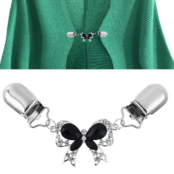 Muodin Jousi Solmi Cardigan Neulepaita Pin Shawl Brooch Clips White