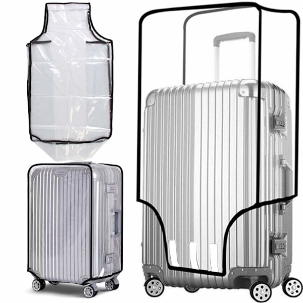Resväska Skydd, Transparent PVC Resväska Skydd, Vattentät, Dammtät och Repskyddande Skydd för Rullväskor, 26 Tum