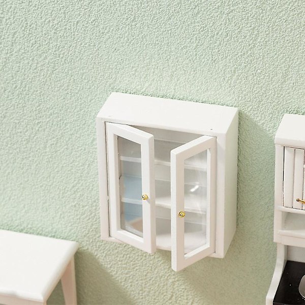 Miniatyyrihuonekalut lelu nukkekoti DIY-koristetarvikkeet Mini 1:12 kylpyhuone seinäkaappi säilytys