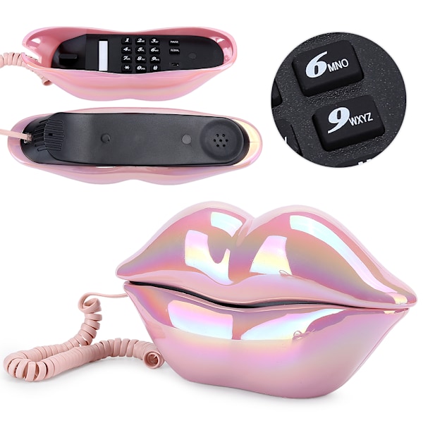 Galvaniseret Pink Sjov Læbe Telefon WX&#8209;3016 Fashionable nummerlagerfunktion++