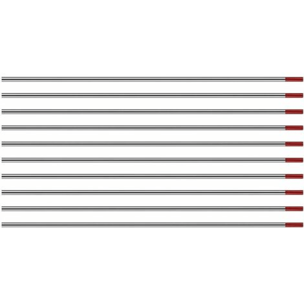 TIG-svetselektroder av volfram med 2 % torium WT20 (röd) 1,6 mm 150 mm 10 stycken per förpackning
