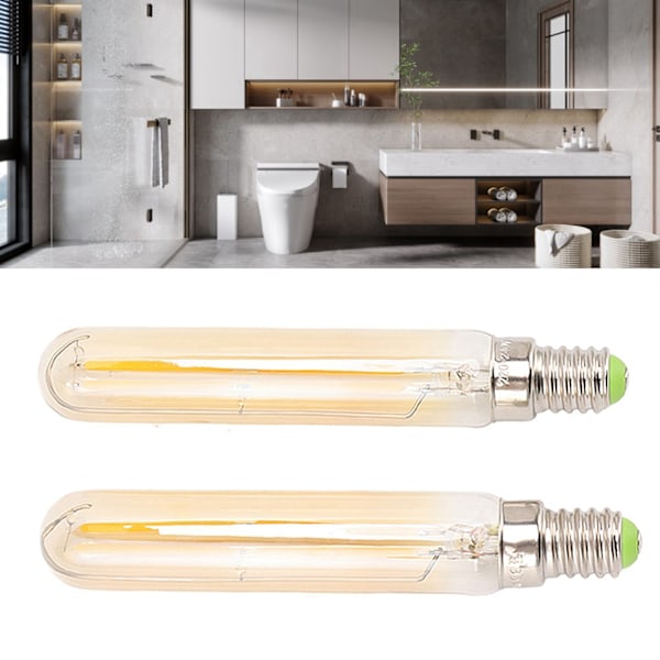2 stk LED rørlampe 4W E14 2300K Rørformet pære T20x120 220‑240V til belysning