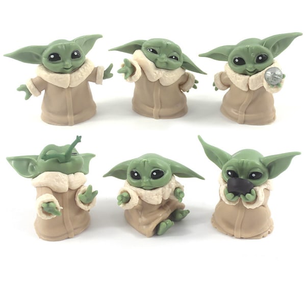 6 stk./sæt Baby Yoda Grogu Mandalorian actionfigurer 6 styles