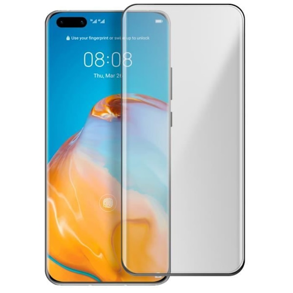 Huawei P40 Pro -kalvon suojalasi 9H Antijäljet Läpinäkyvä Musta reunus Musta