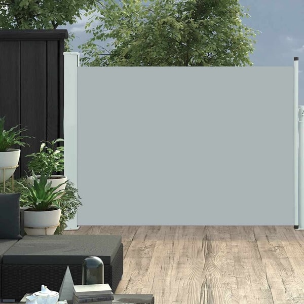 vidaXL Utrullbar side markise 100x500 cm Grå【HY】 Grey gray