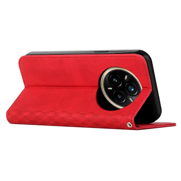 Realme 14 Pro+ 5G Mönstrat Läderplånboksfodral - Röd{hw}