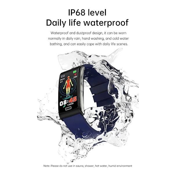 Ny E600 Blodsukker Pulsmåler Blodtryksmåler Sundheds ECG+PPG Smart Watch IP68 Vandtæt Sports Smartwatch Red