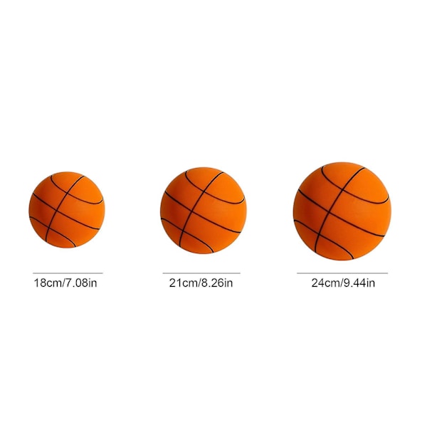 Handleshh Hiljainen Koripallo - PU-vaahtomuovista valmistettu joustava pallo lasten leikkeihin, äänetön, harjoittelu- ja leikkiväline 21cm 21cm Orange