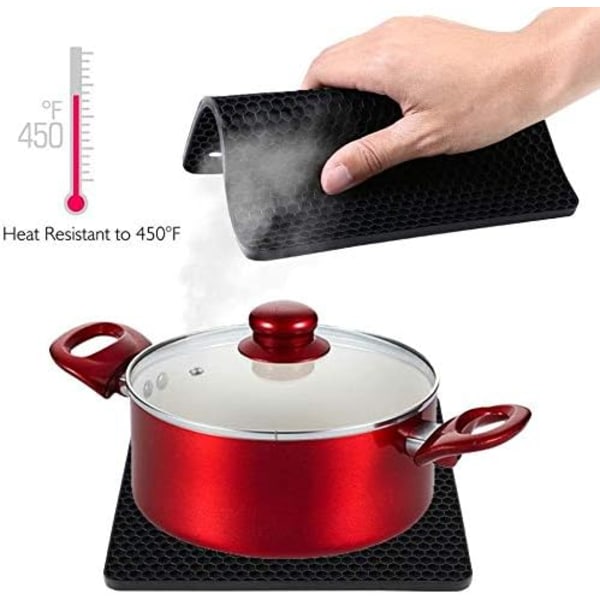 Silikonkuddar, 4 st. Anti-halk Värmebeständig 250°C Multifunktionssked Bordsunderlägg Köksbordsmatta för kök och matsal