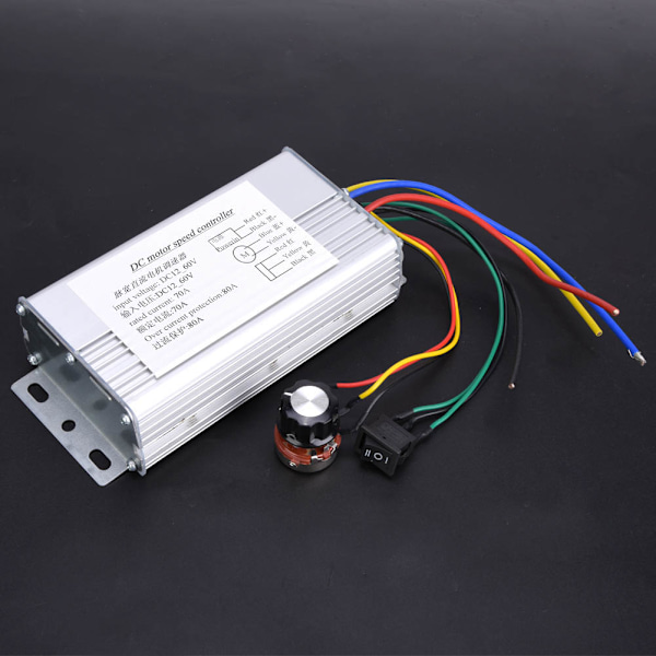 12V-60V 70A PWM DC-motorhastighetsregulator Reversibel fremover/reversering