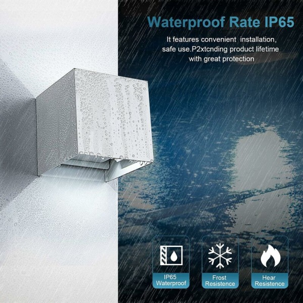 12W inomhus/utomhus vägglampa, dimbar IP65 vattentät vägg