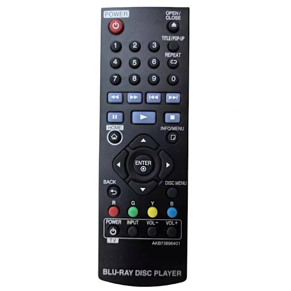 AKB73896401 Erstatningsfjernkontroll for LG Blue-Ray Disc DVD-spiller BP250 BP135 BP240 BP300 BP335W BD640