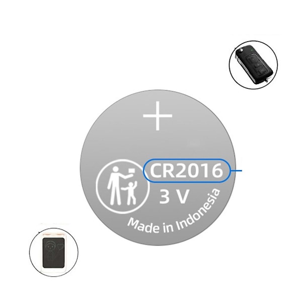 Kraftige CR2016 Knappecellebatterier for bilnøkkel fjernkontroll enheter Pakke med 10