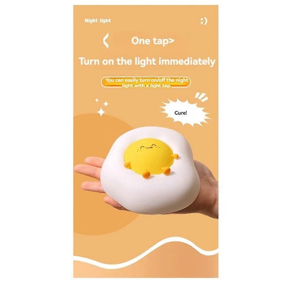 Æg Kylling Silikone Klap Lampe USB Natlys Ammelys