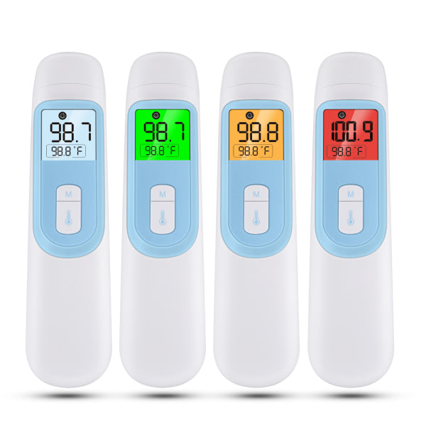 Vuxen panntermometer, beröringsfri infraröd termometer Pann- och öronmedicinsk termometer med feberlarm, snabbavläsning, minnesfunktion, för B