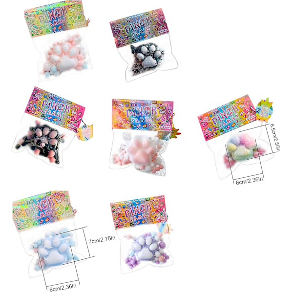 Taba Kattfot Squishy Leksaker, Kawaii Stressreducerande Klämleksak för Djurälskare White