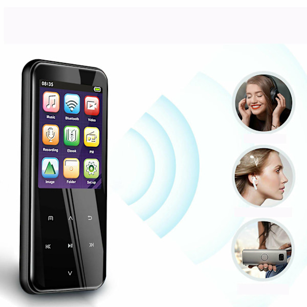 Bluetooth MP3-spiller med høyttaler FM-radio Tapsfri lydmedie 16 GB