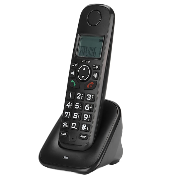 Trådløs telefon håndsett Trådløs telefon med anrops-ID Gratis samtaler One Touch Dial LCD-skjerm EU-plugg 100‑240V