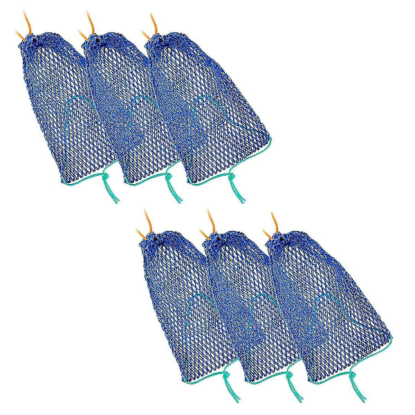 6-delars set med lås krabbfälla betespåse portabel fiskfälla utomhus krabbnät räkfälla Ne-D{XW} Blue