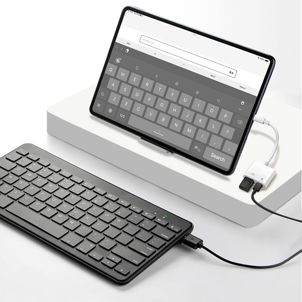 Saliop USB-adapter för iPhone/iPad, USB OTG-adapter och laddningsport 2 i 1, kameraadapter som stöder ljud/MIDI-gränssnitt och kortläsare