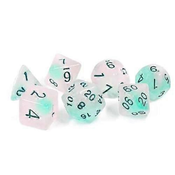 Frostet Glowworm Polyhedral 7 Terningersett{h}