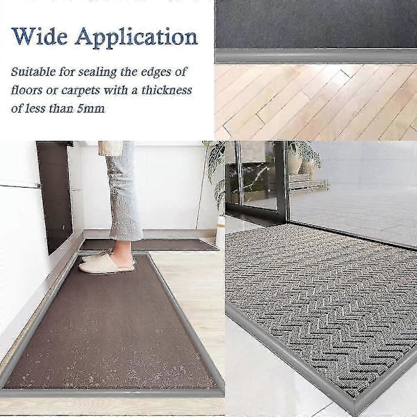 2 metrin reunus-PVC-maton reunus-kumilattian siirtymälistat-itseliimautuva lista T Gray