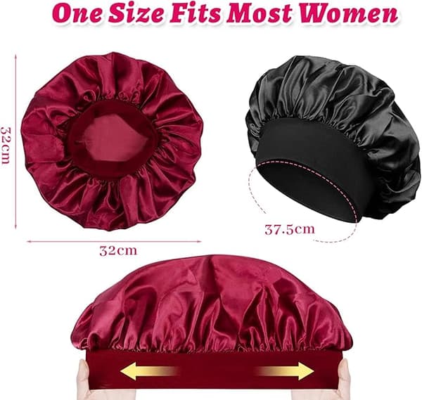 4-pack Satin Sovmössa Nattmössa, Justerbar Nattmössa, Bo{hw}