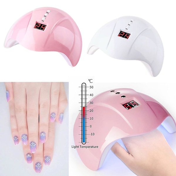 36w UV LED neglelampe profesjonell negle tørketrommel for gel polish passer fingernegl Pink