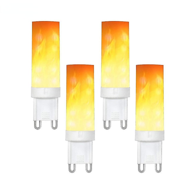 G9 Flame lamp LED lamp 0.5w PC Ceramic color 10lm 36*2835 SMD AC 220-240v 1300-1700k 360 degrees [energy class A] 4-pack