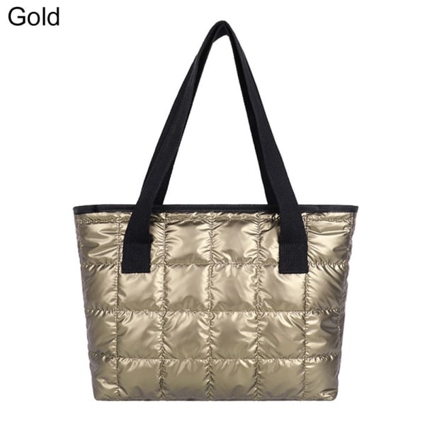 Fashion Retro Lingge Space bomuldspolstret mulepose med en skulder guld